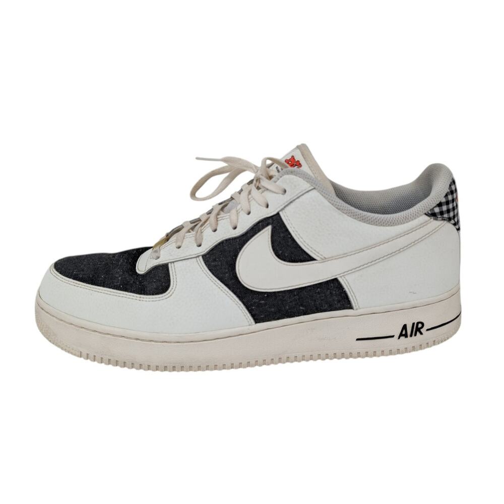 Nike Air Force 1 07 Farmers Market Denim Gingham AF1 Mens 15 White